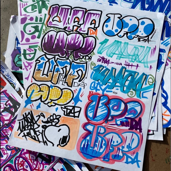 ORIGINAL ART! Graff sticker sheet !! - Picture 1 of 3